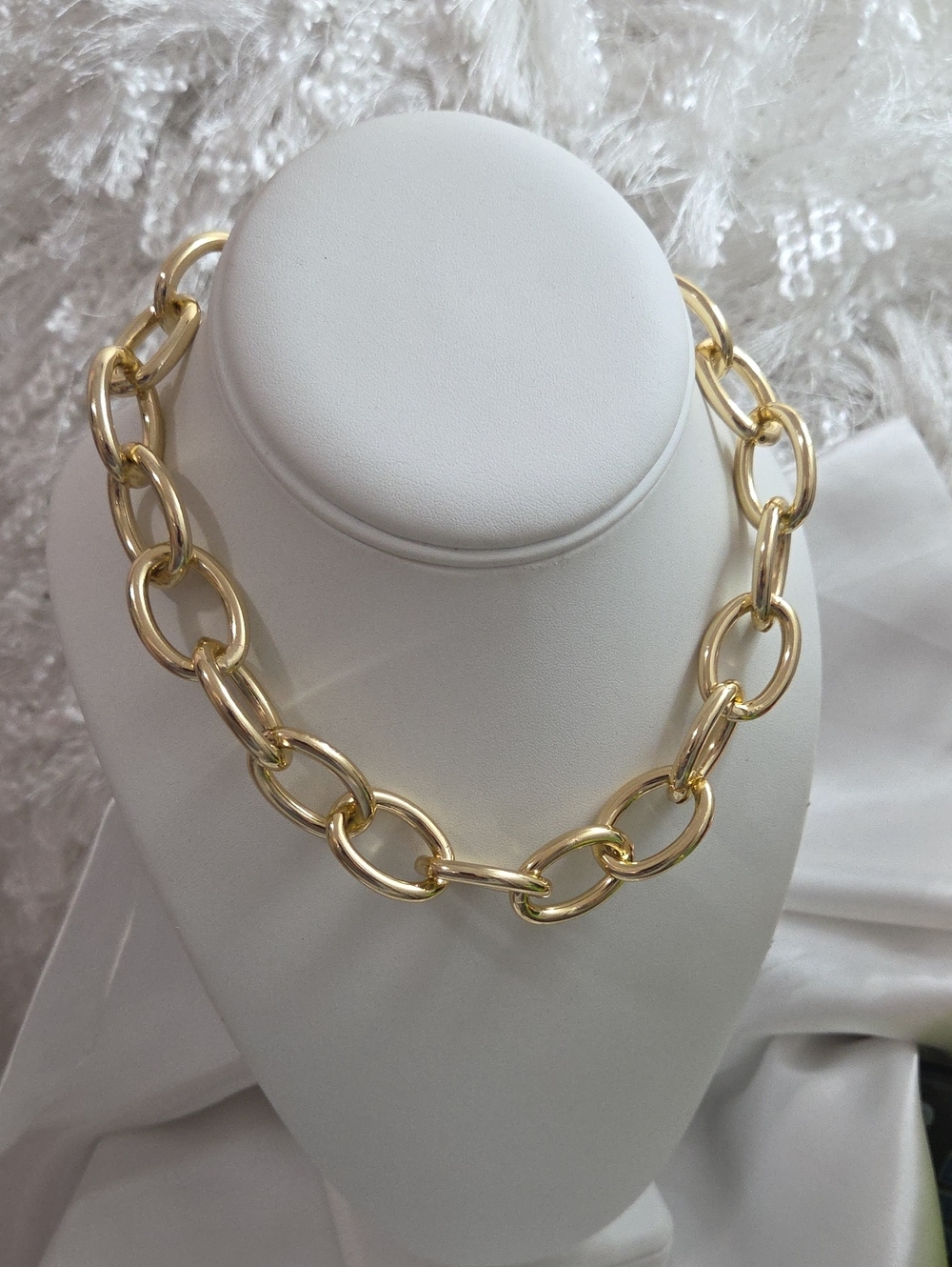 Gold Link Chain Necklace - Women's Statement Jewelry